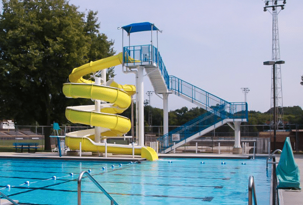 springfield community pool with waterslide