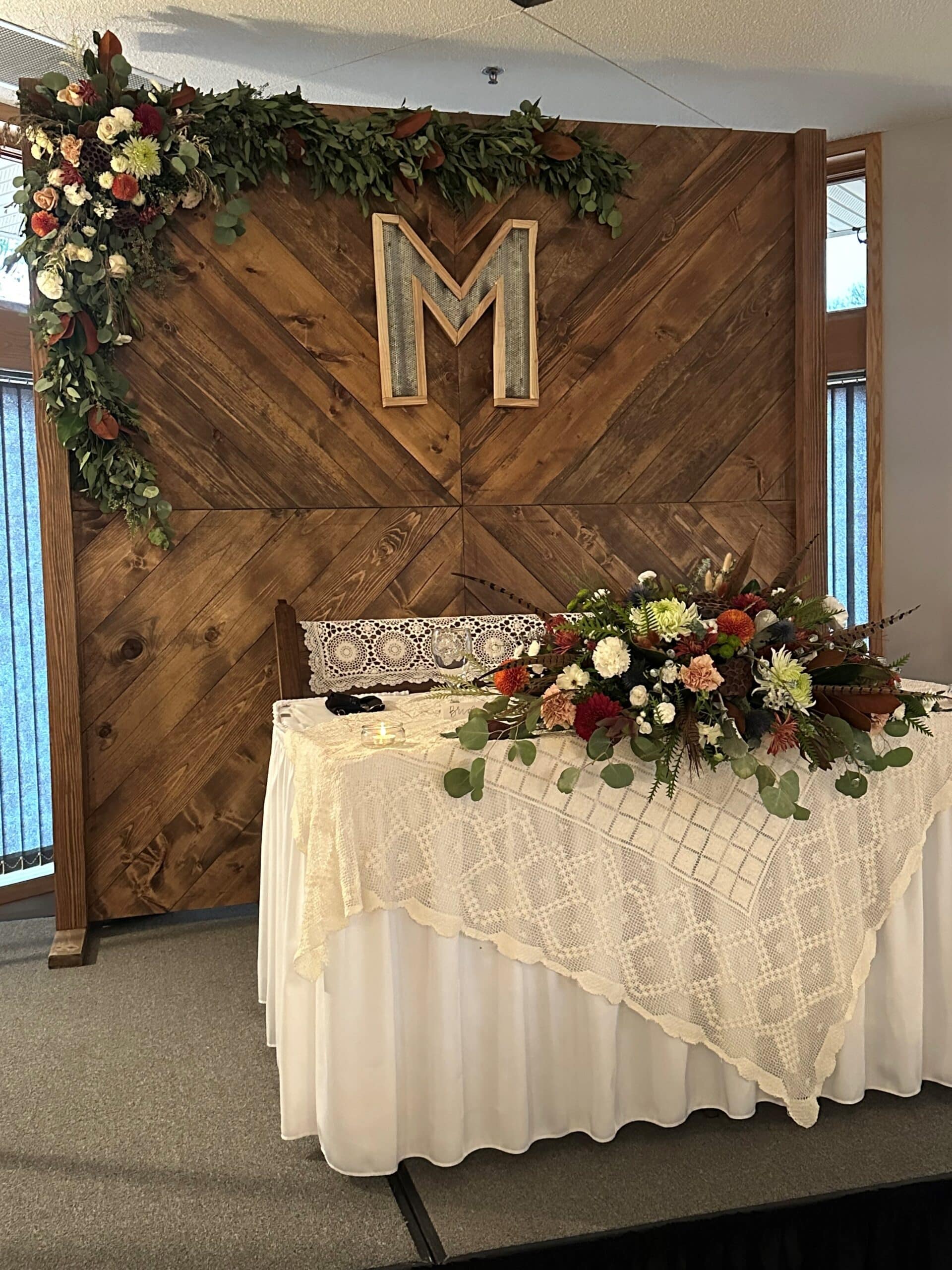 head table at a wedding reception in springfield mn
