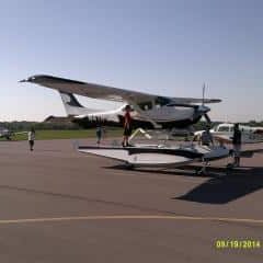 an airplane on the run away