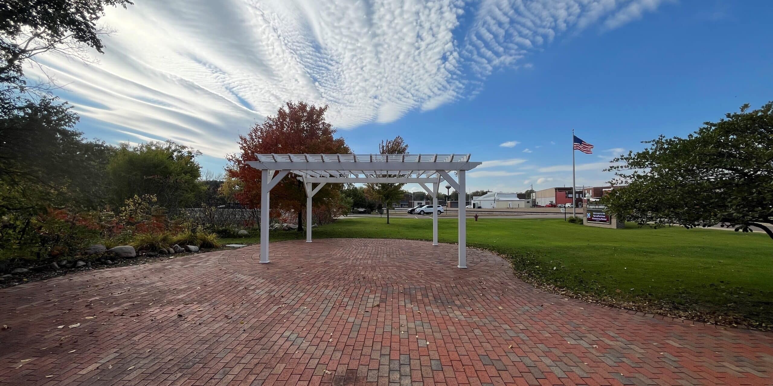 springfield community center pergola in fall